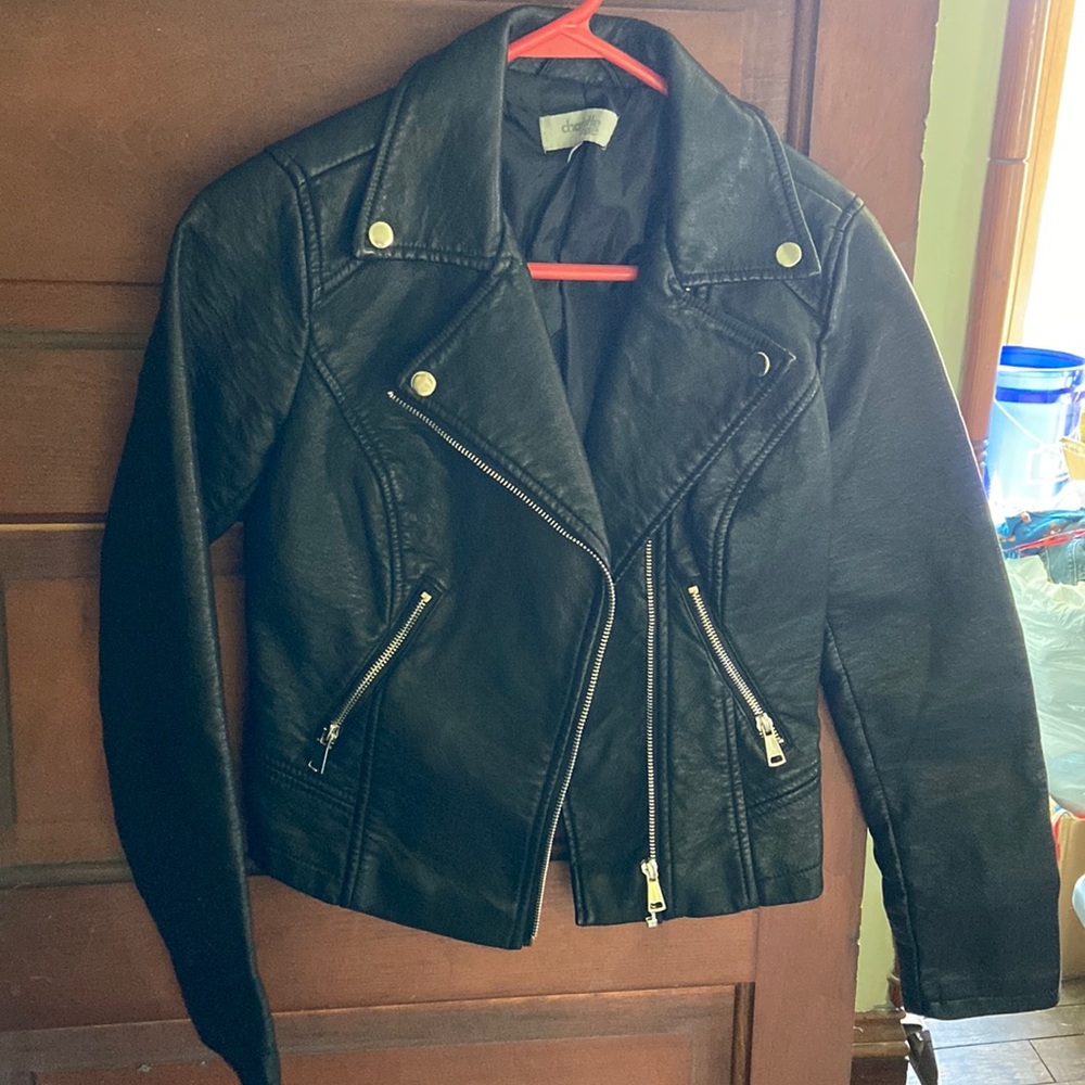 Faux Black Leather Jacket